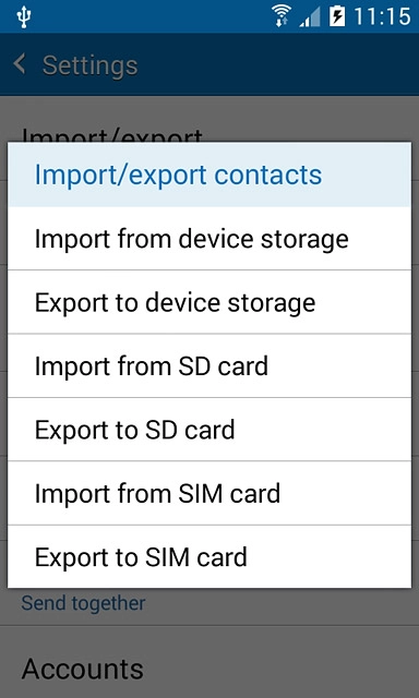 Press Export to SIM card.
