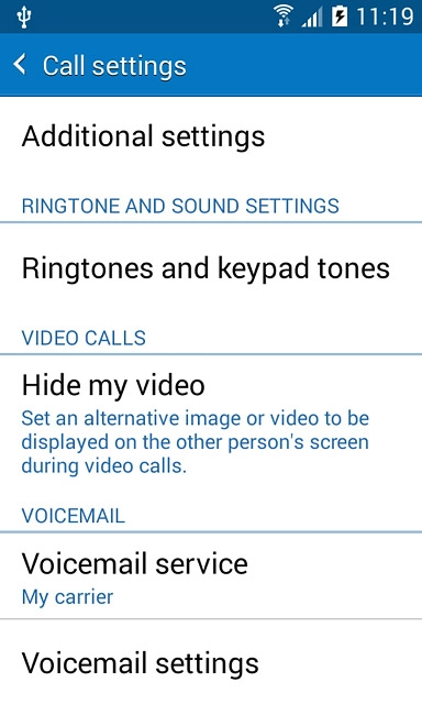 Press Voicemail settings.