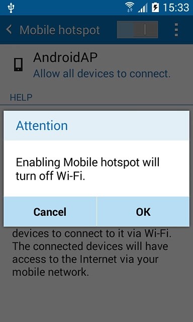 If Wi-Fi is turned on:Press OK to confirm.