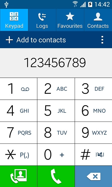 Key in the required number and press the call icon.