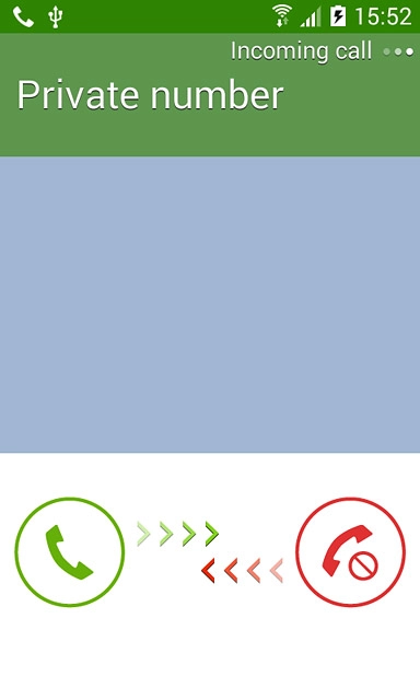 Press and drag the accept call icon right.
