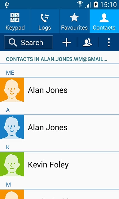 Press the new contact icon.