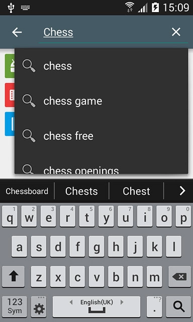 Key in the name of the required app and press the search icon.