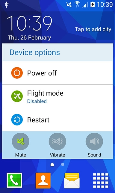 To turn off silent mode:Press Sound.