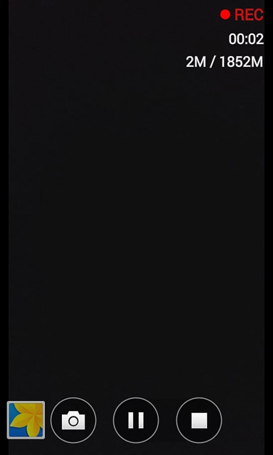 Press the stop icon to stop recording.The video clip is automatically saved.