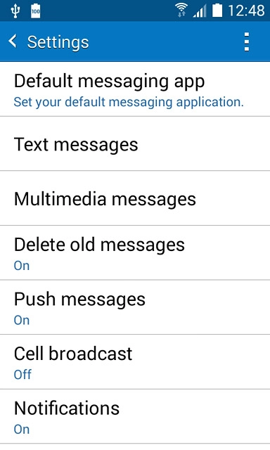 Press Text messages.