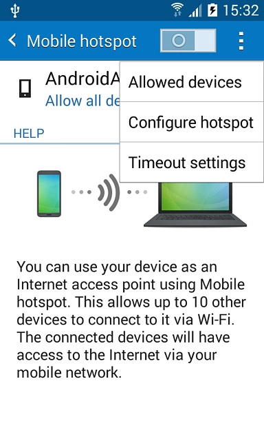Press Configure hotspot.