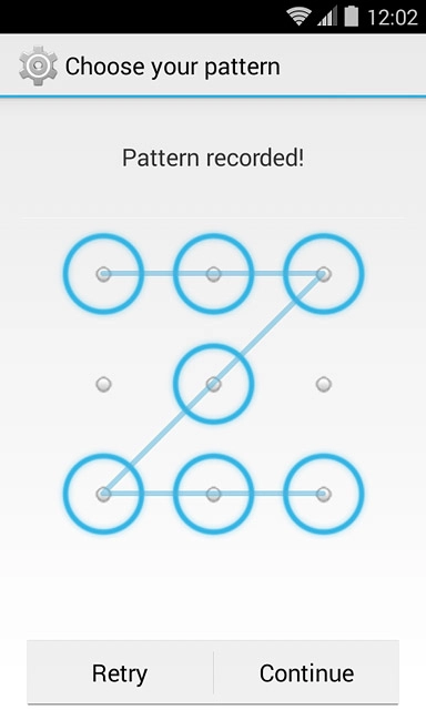 Press Continue.Repeat the selected phone lock code to confirm.