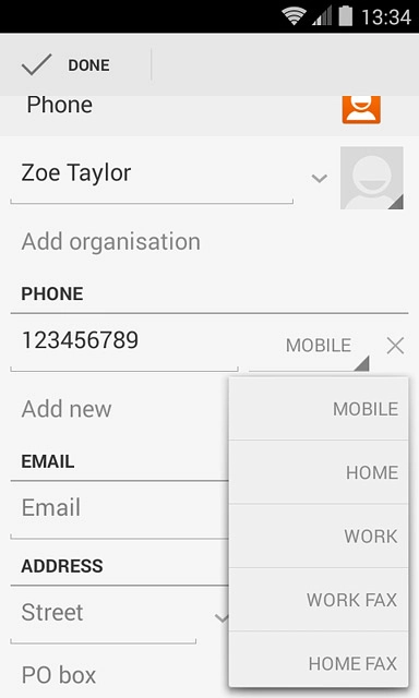 Press the required number type.