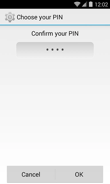 Key in the phone lock code again and press OK.