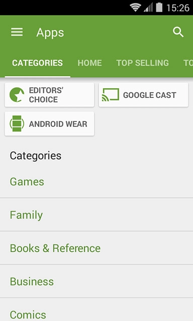 Press CATEGORIES.Go to the required category.