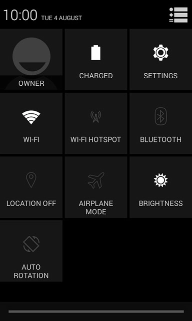 Slide two fingers down the display starting from the top edge of your phone.Press SETTINGS.