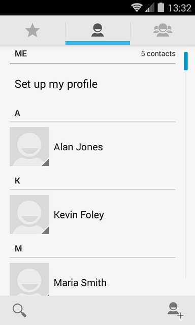 Press the new contact icon.