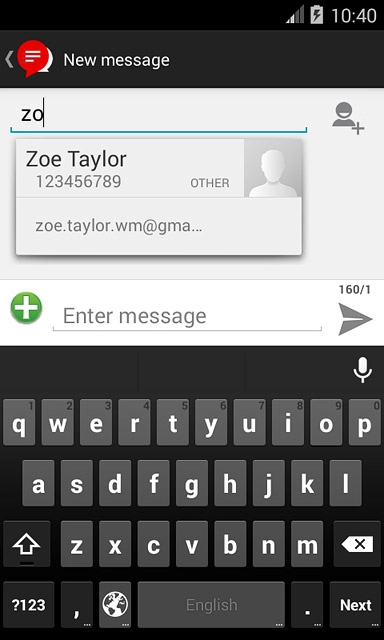 Key in the first letters of the required contact.Matching contacts are displayed.Press the required contact.