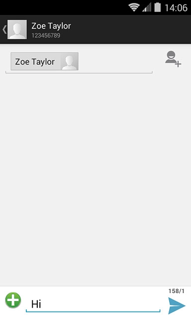 Press the send icon when you've written your text message.