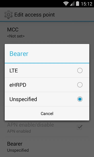 Press Unspecified.