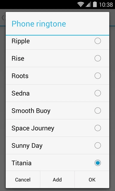 Once you've found a ring tone you like, press OK.