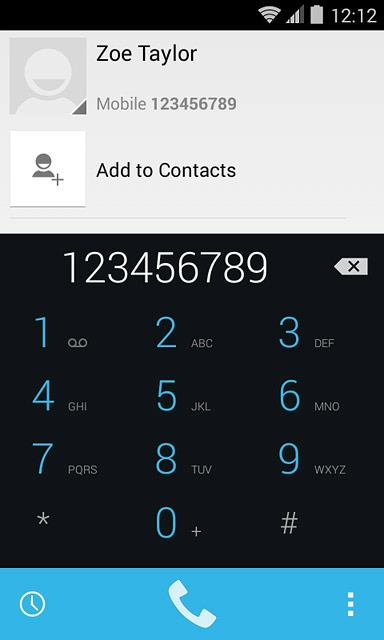 Key in the required number and press the call icon.
