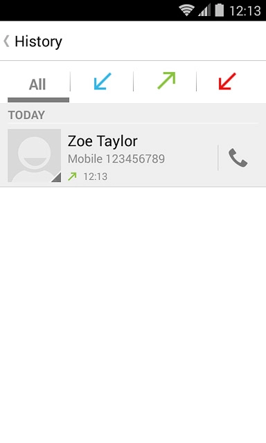 Press the call icon next to the required number.