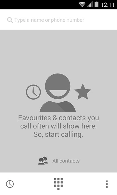 Press the keypad icon.