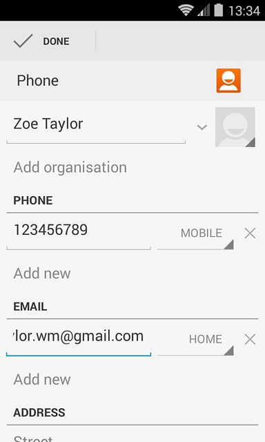Press the drop down list next to the email address.