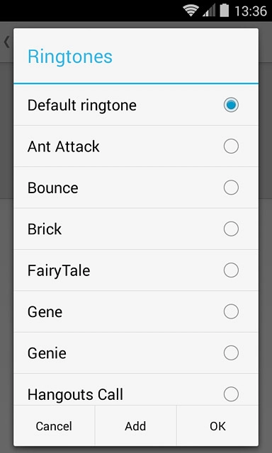 Once you've found a ring tone you like, press OK.