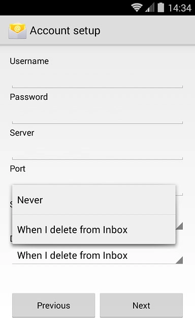 Press Never or When I delete from Inbox.