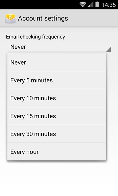 Press Never or the required period.
