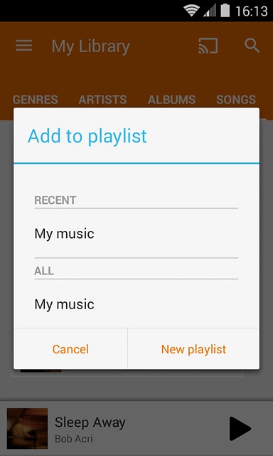 Press the required playlist.