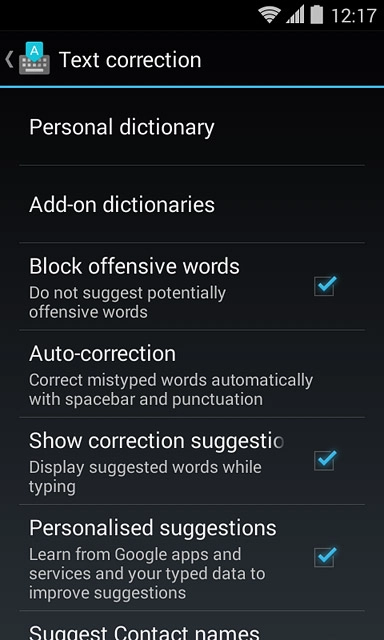 Press Auto-correction.