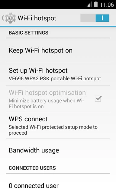 Press the indicator next to 