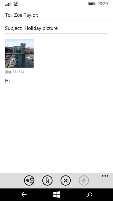 Press the send icon when you've finished your email message.