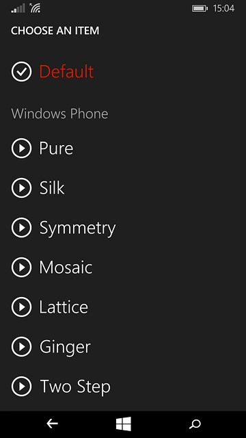 Once you've found a ring tone you like, press the required ring tone.