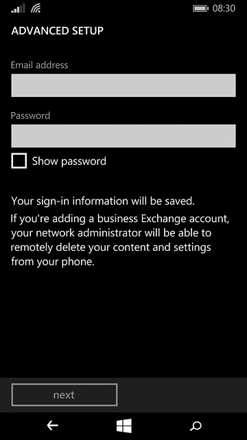 Press the field below 