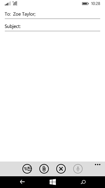 Press Subject and key in a subject for the email message.