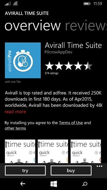 To buy an app:Press buy.