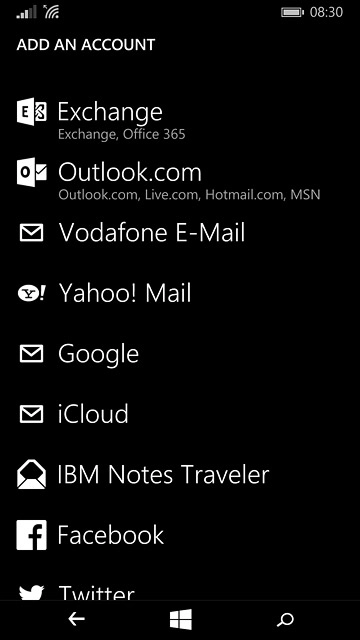 Press the required provider or advanced setup.