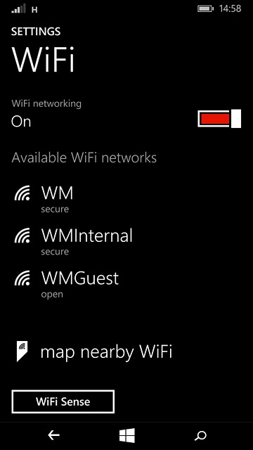 A list of Wi-Fi networks within range is displayed.Press the required Wi-Fi network.