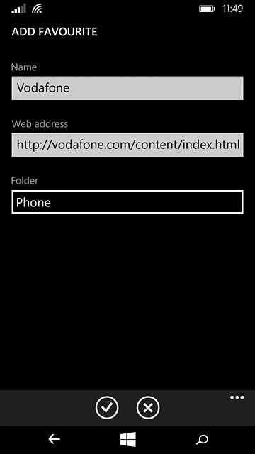 Edit the name of the bookmark and press the confirm icon.