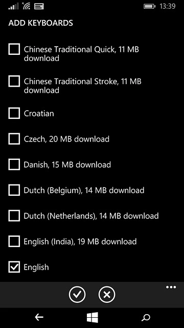 Press the confirm icon.