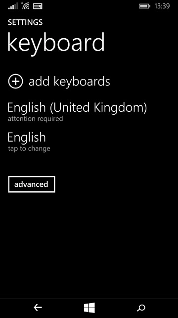 Press the required language.