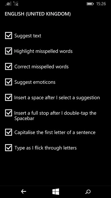 Press Suggest text until the function is turned on.