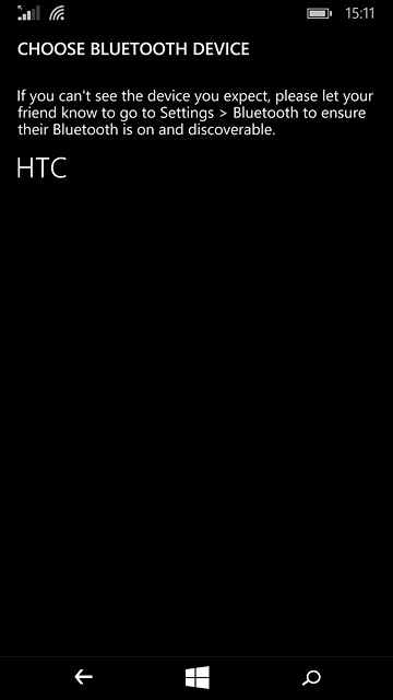 Press the required Bluetooth device.The file is sent.