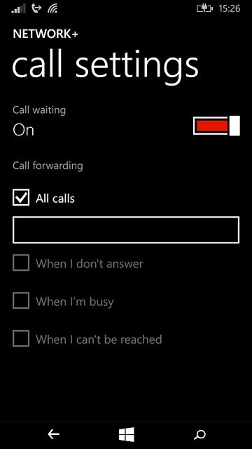 Press the divert type until the function is turned on.