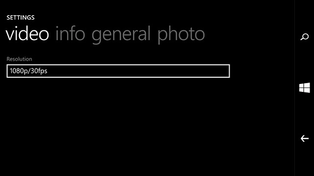 Slide your finger left on the display to select video.