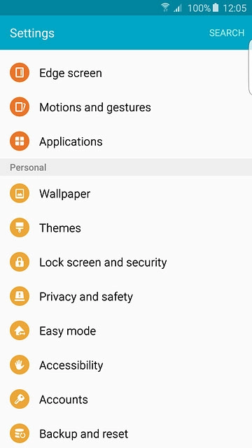 Press Backup and reset.