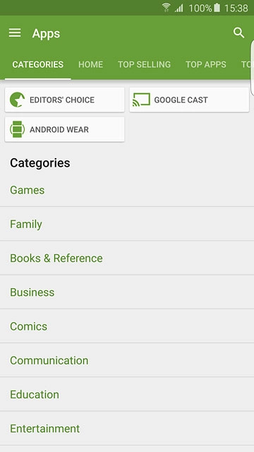 Press CATEGORIES.Go to the required category.