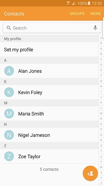 Press the new contact icon.