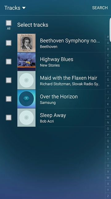 Press the required audio files to select them.