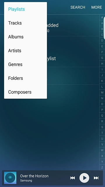 Press the required category.Go to the required audio file or playlist.
